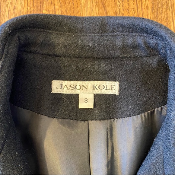 Jason Kole Womens Winter Trench Coat Front Button Black Size Small - Picture 4 of 10